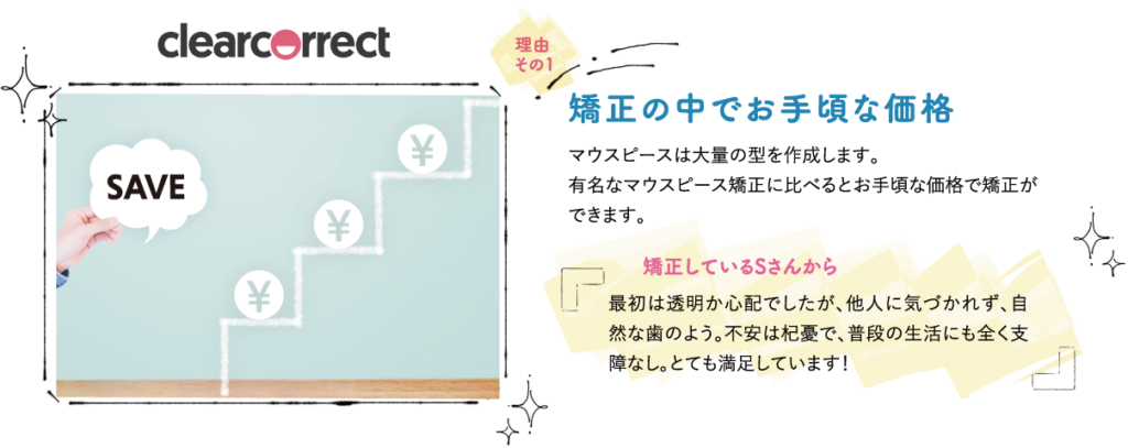 矯正の中でも安価な価格なのがクリアコネクト